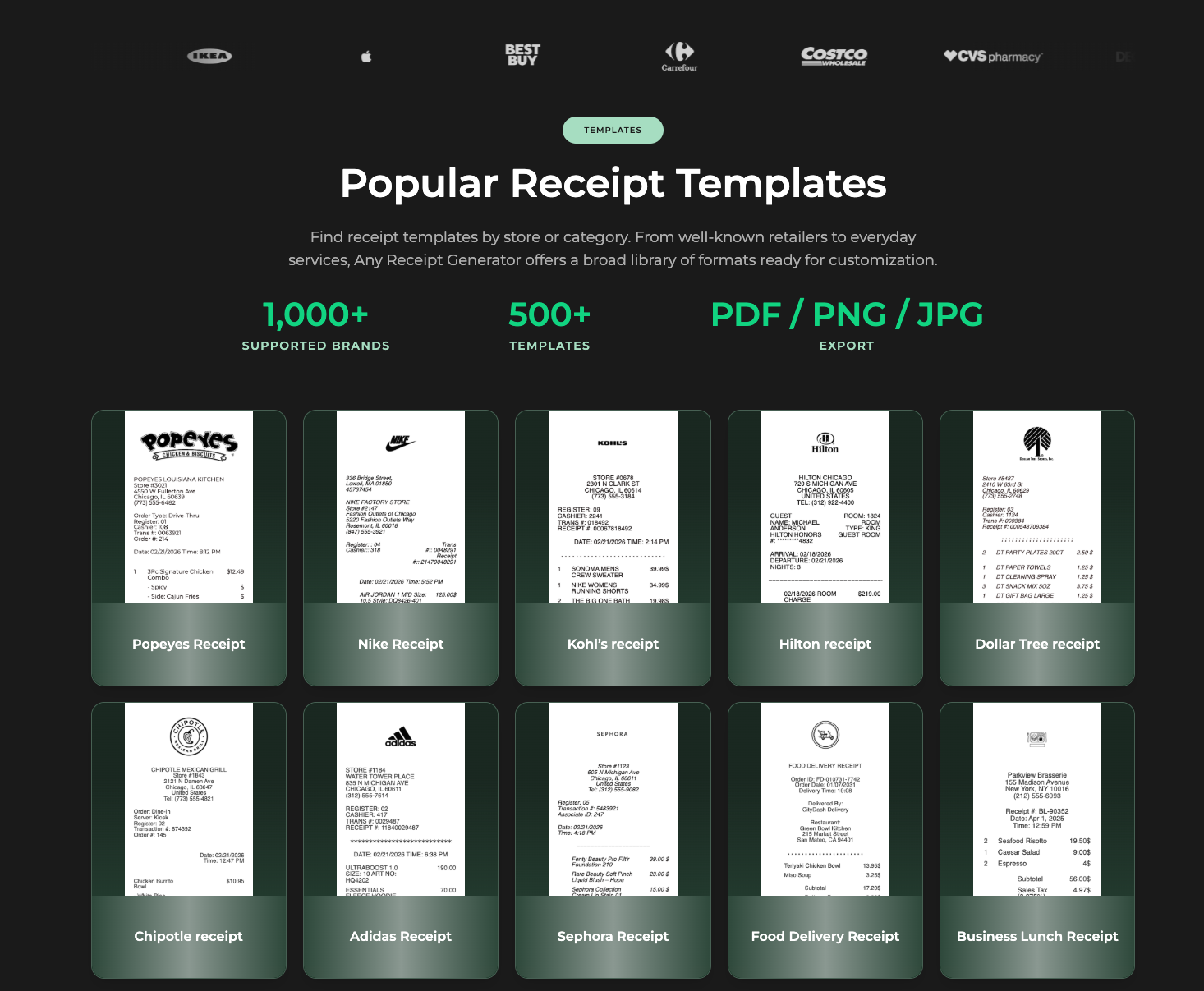 anyreceiptgenerator.com — Gallery 2